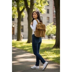 Women’s Brown Faux Fur Mini Backpack – Appears Rampage – NWOT